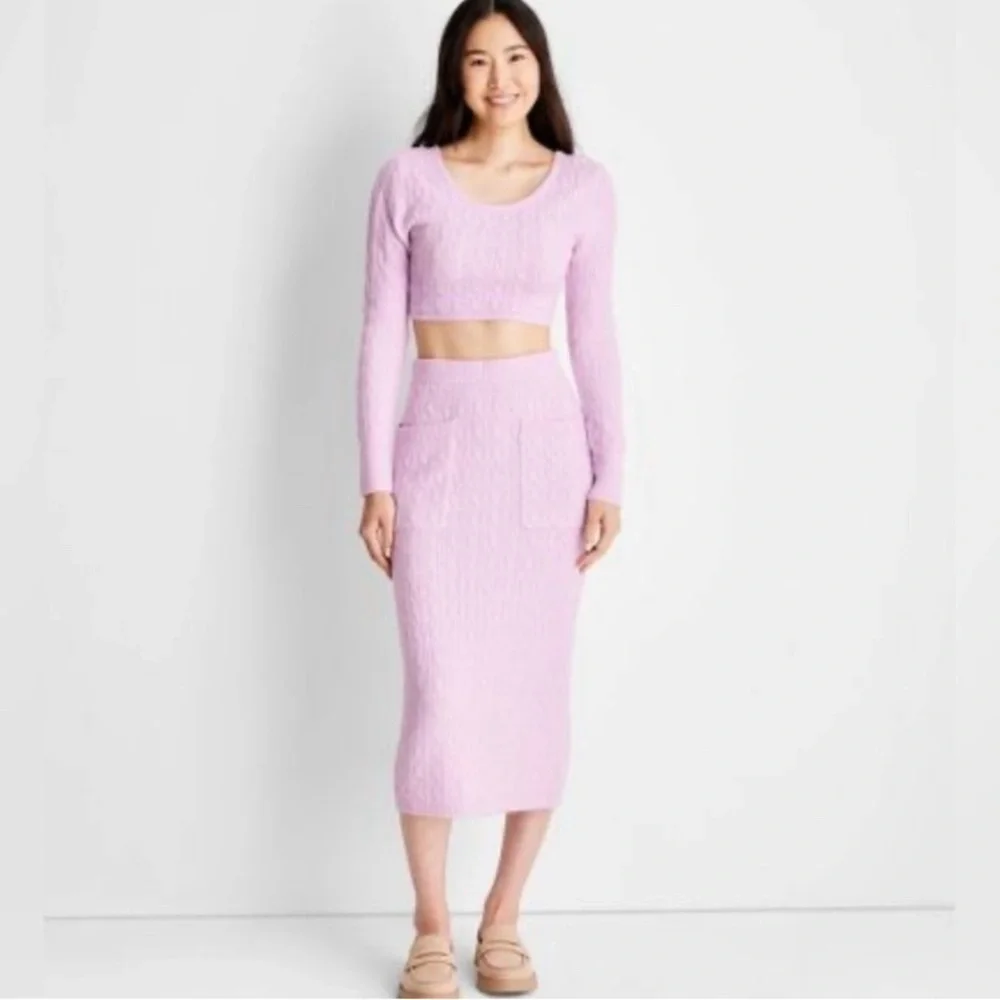 Future Collective With Reese Women's High-Rise Midi Sweater Set -